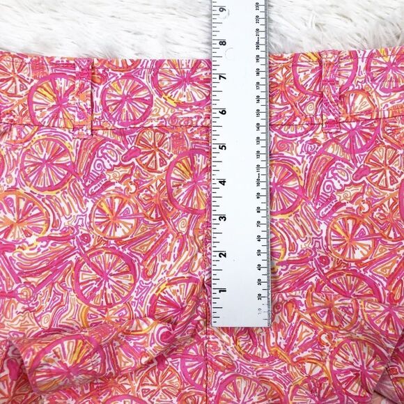 Lilly Pulitzer Callahan Shorts Ten Speed Bicycle Pink Orange Slice Print Size 0 - Picture 5 of 8